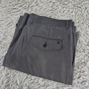 Stacy Adams 38x30 Gray Nailshead Flat Front Straight Leg Slash Pocket Dress Pant